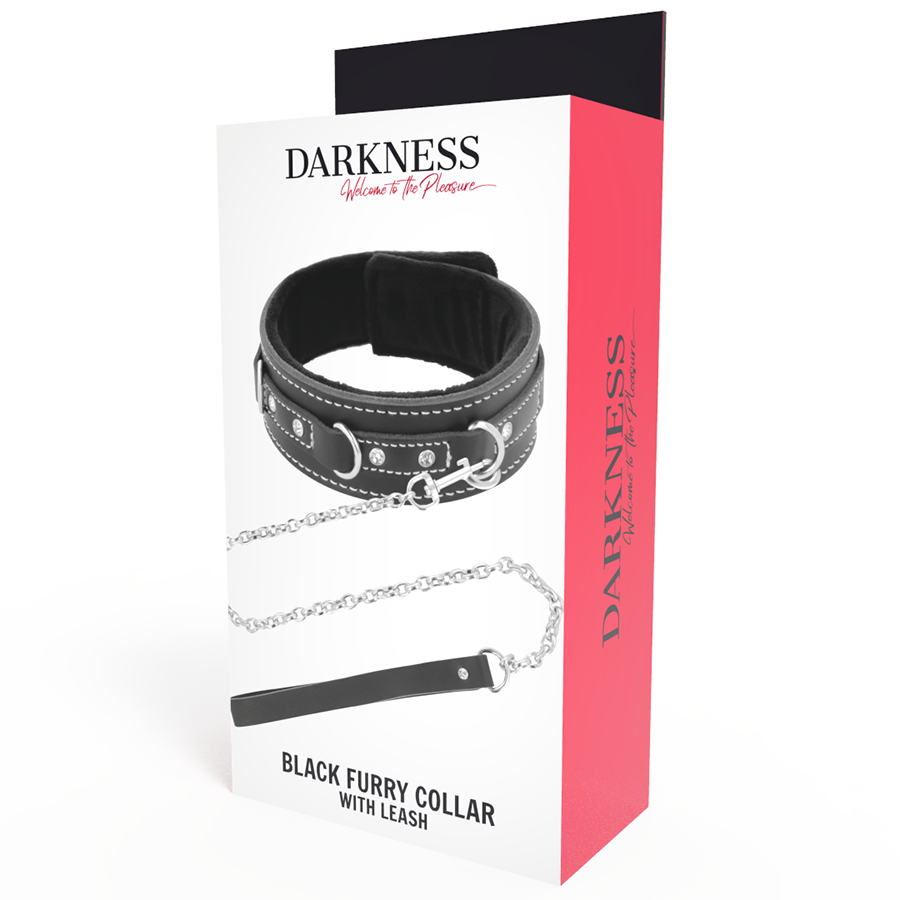 DARKNESS - HIGH QUALITY LEATHER NECKLACE WITH LEASH - Amore24
