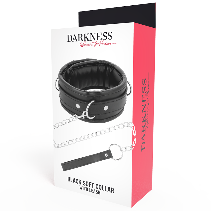 DARKNESS - SOFT LEATHER NECKLACE WITH CHAIN - Amore24