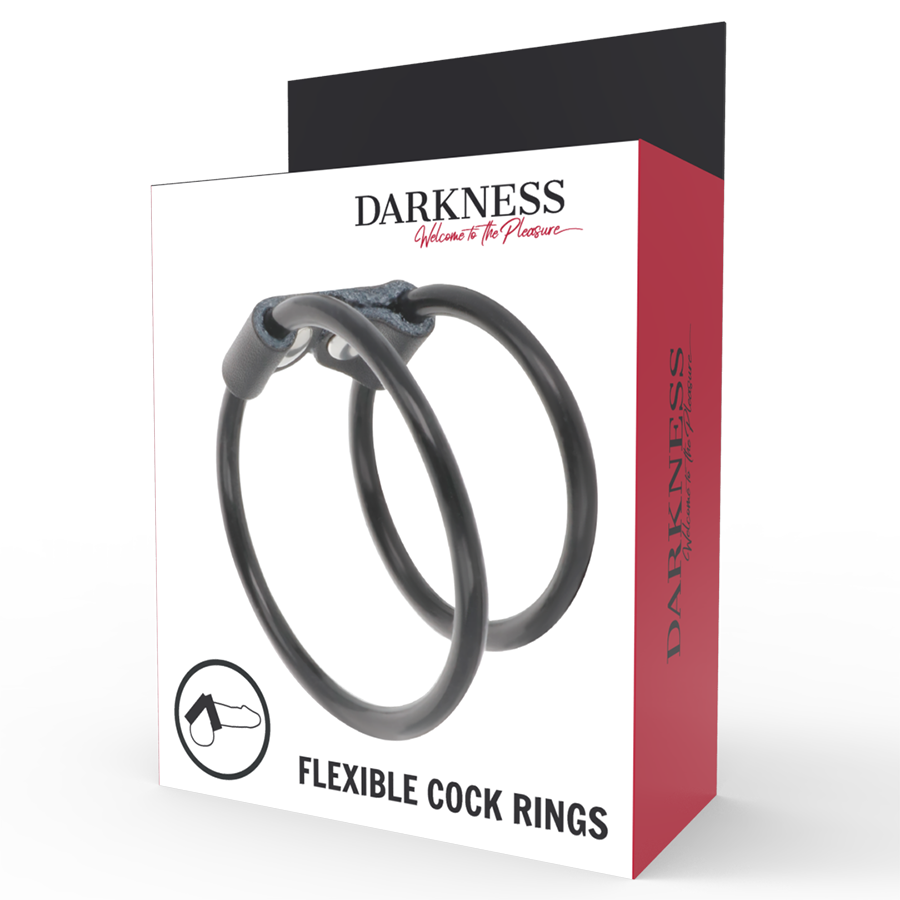 DARKNESS - DOUBLE FLEXIBLE PENIS RING - Amore24