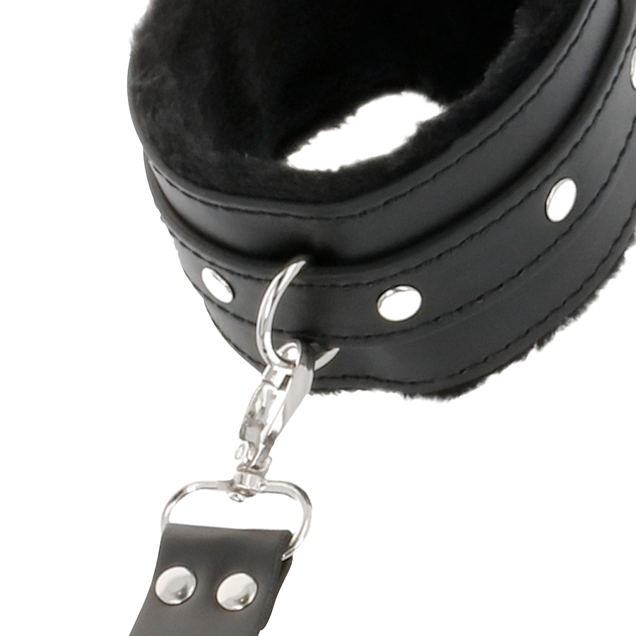 DARKNESS - LEATHER HANDCUFFS FOR FOOT AND HANDS BLACK - Amore24