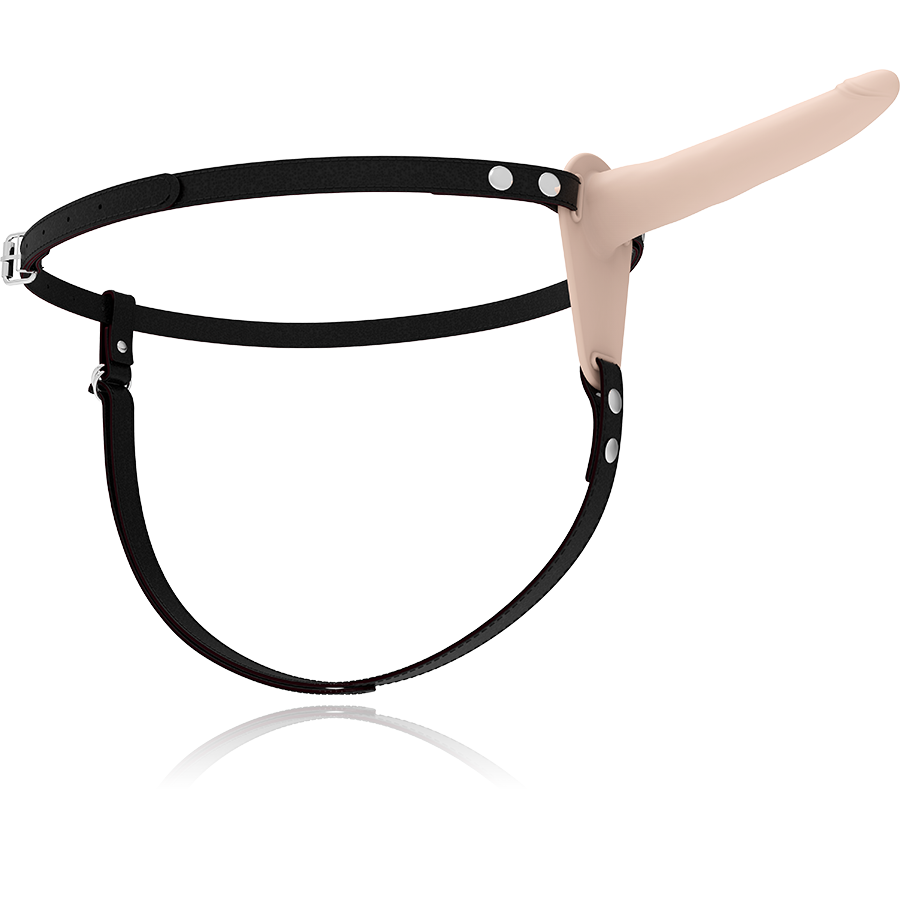 FETISH SUBMISSIVE HARNESS - FLESH SILICONE VIBRATOR 15 CM - Amore24