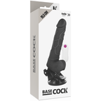 BASECOCK - REALISTIC VIBRATOR REMOTE CONTROL BLACK WITH TESTICLES 19.5 CM -O- 4 CM - Amore24