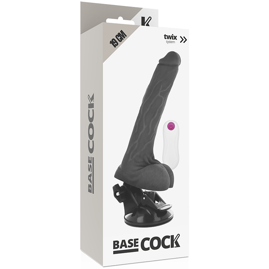 BASECOCK - REALISTIC VIBRATOR REMOTE CONTROL BLACK 19 CM -O- 4 CM - Amore24