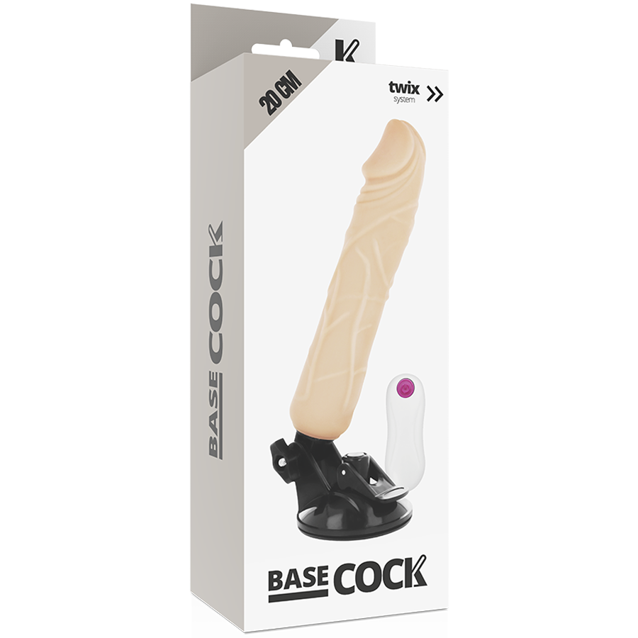 BASECOCK - REALISTIC VIBRATOR REMOTE CONTROL BLACK 20 CM -O- 4 CM - Amore24