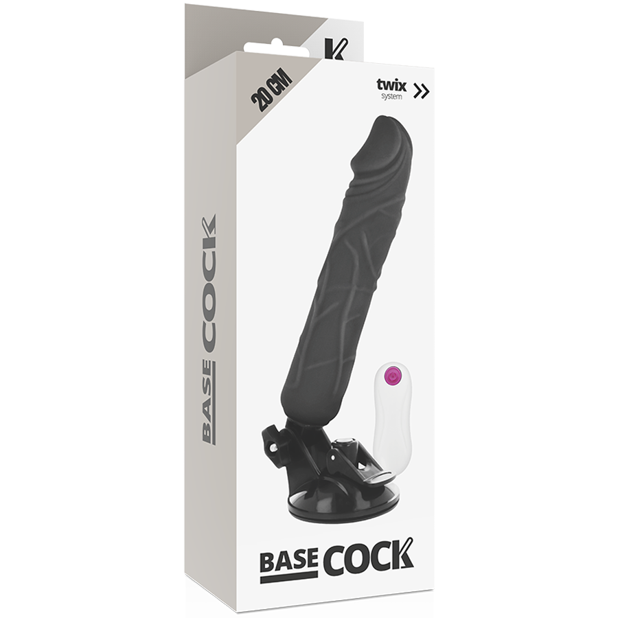 BASECOCK - REALISTIC VIBRATOR REMOTE CONTROL BLACK 20 CM -O- 4 CM - Amore24