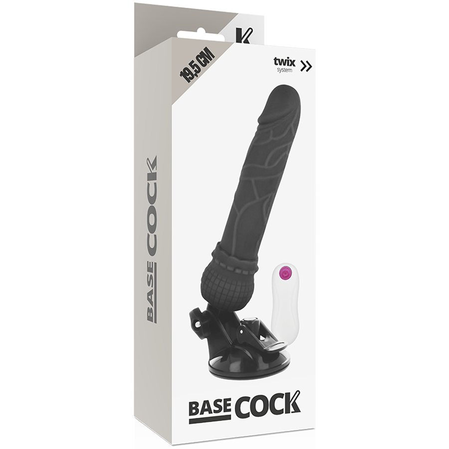 BASECOCK - REALISTIC VIBRATOR REMOTE CONTROL BLACK 19.5 CM -O- 4 CM - Amore24