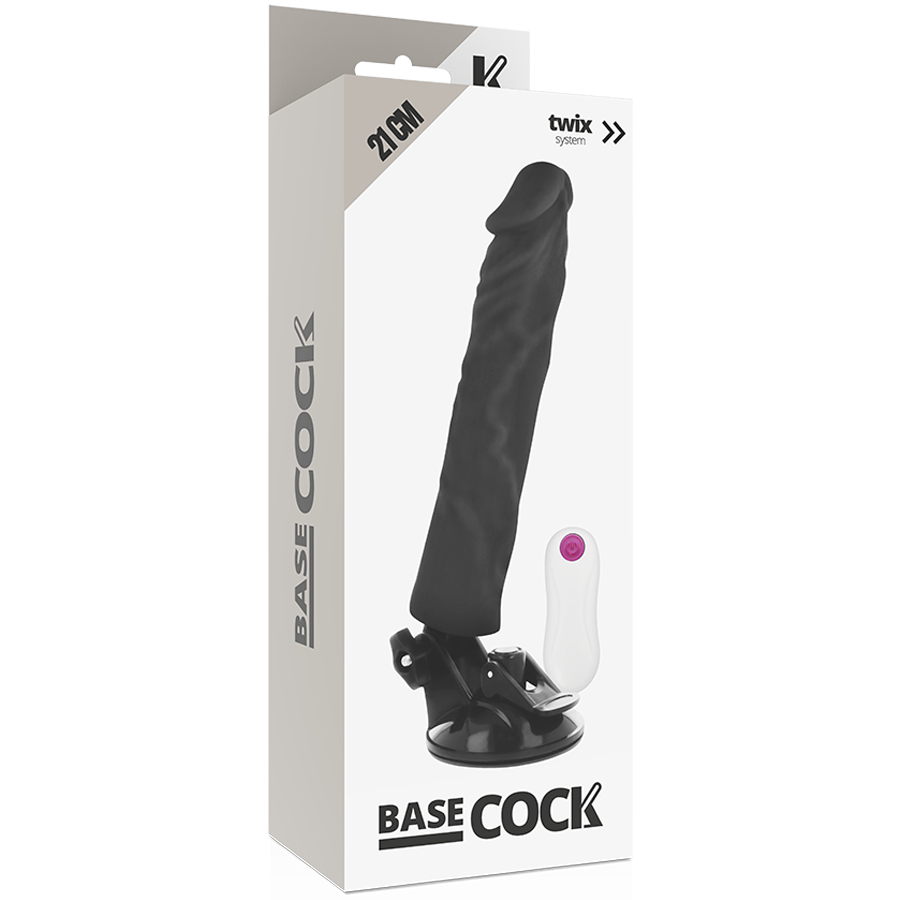 BASECOCK - REALISTIC VIBRATOR REMOTE CONTROL BLACK 21 CM -O- 4 CM - Amore24