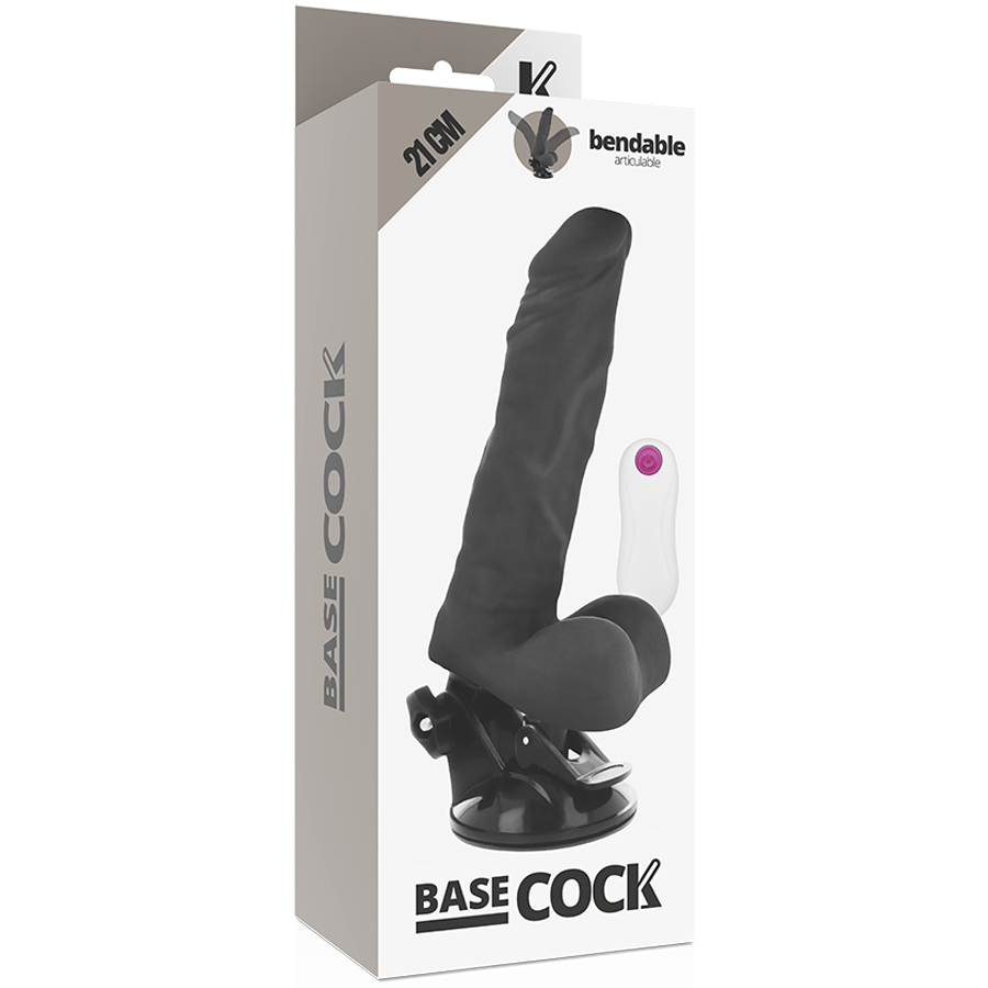 BASECOCK - VIBRADOR ARTICULABLE CONTROL REMOTO NEGRO 21 CM -O- 5 CM - Amore24