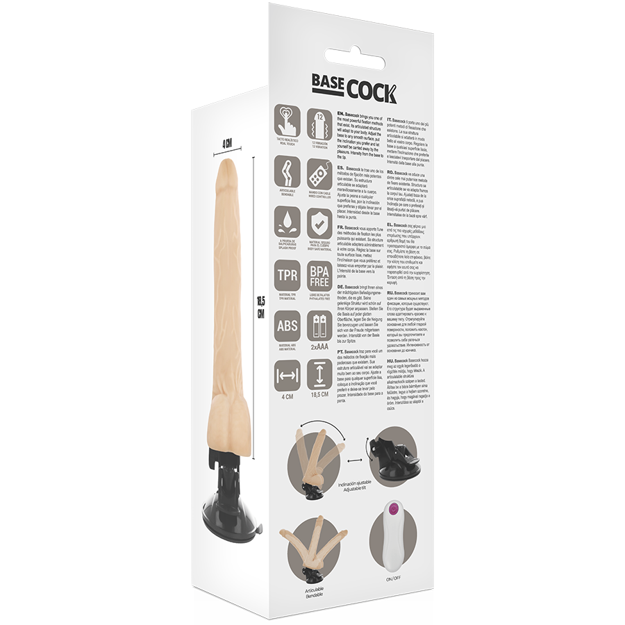 BASECOCK - REALISTIC ARTICULABLE REMOTE CONTROL BLACK 18.5 CM -O- 4 CM - Amore24