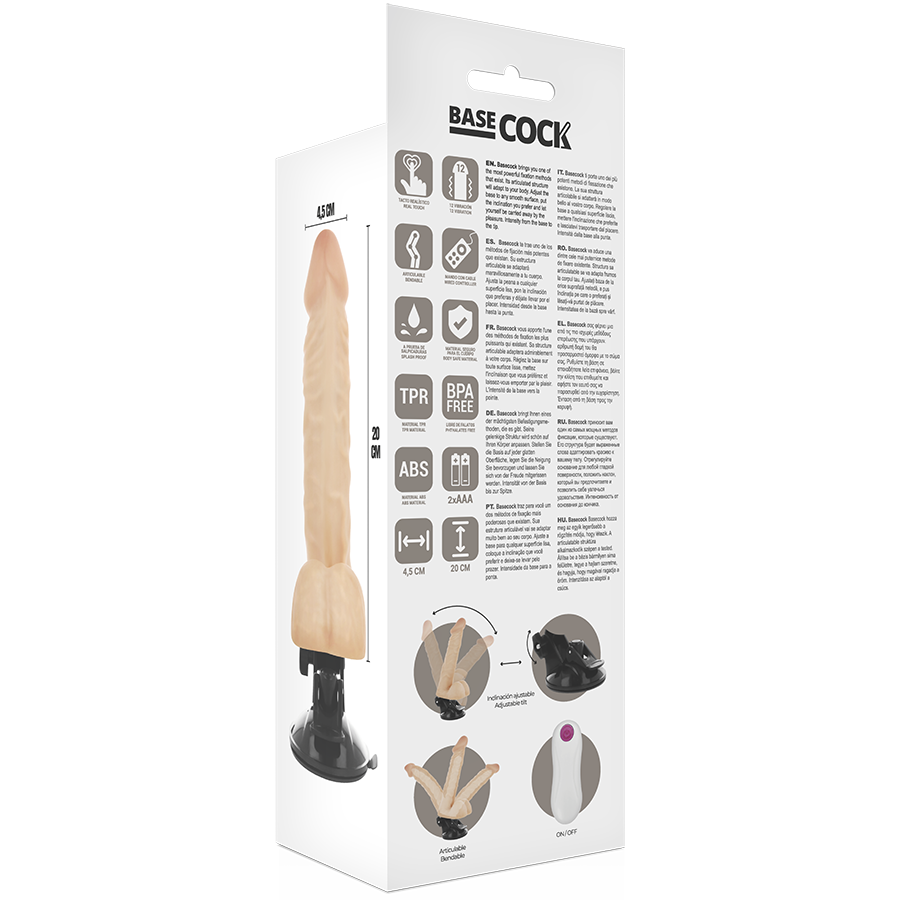 BASECOCK - REALISTIC ARTICULABLE REMOTE CONTROL BLACK 20 CM -O- 4.5 CM - Amore24