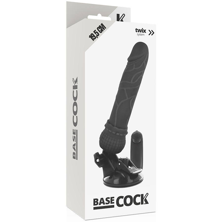 BASECOCK - REALISTIC VIBRATOR REMOTE CONTROL BLACK 19.5 CM -O- 4 CM - Amore24