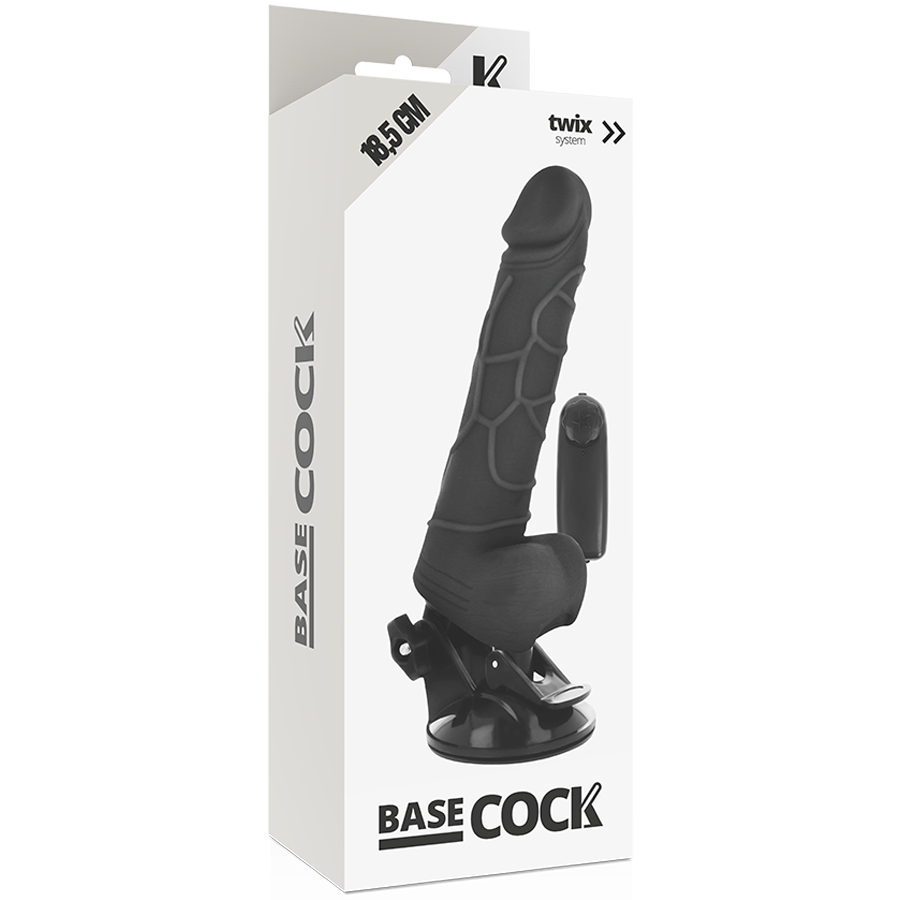 BASECOCK - REALISTIC VIBRATOR REMOTE CONTROL BLACK 18.5 CM -O- 4CM - Amore24