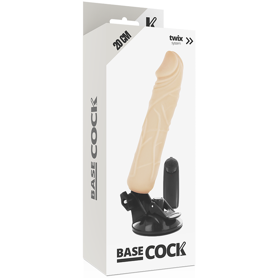BASECOCK - REALISTIC VIBRATOR REMOTE CONTROL BLACK 20 CM -O- 4 CM - Amore24