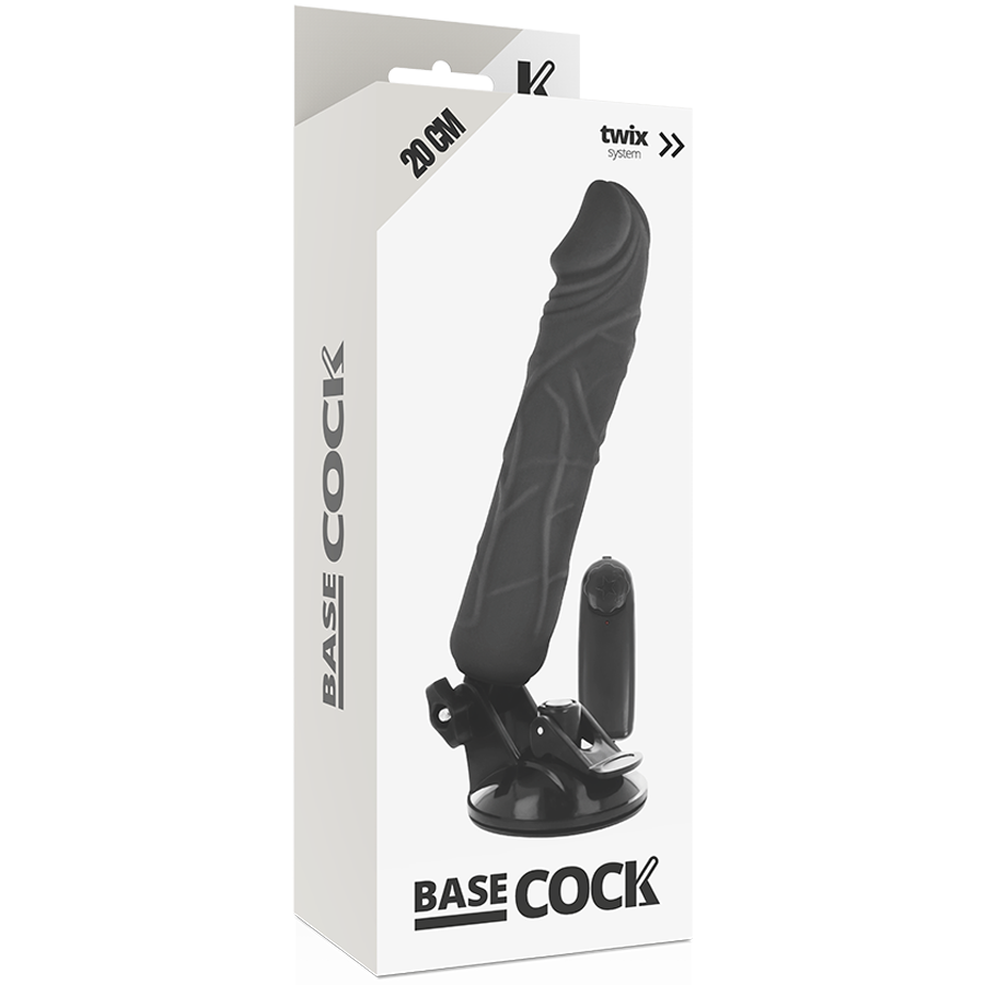 BASECOCK - REALISTIC VIBRATOR REMOTE CONTROL BLACK 20 CM -O- 4 CM - Amore24