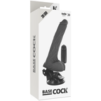 BASECOCK - REALISTIC BLACK REMOTE CONTROL VIBRATOR WITH TESTICLES 20 CM -O- 4 CM - Amore24