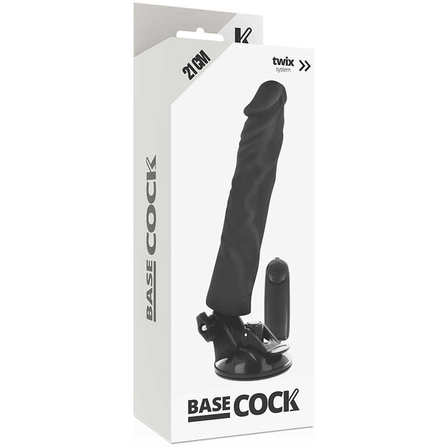 BASECOCK - REALISTIC VIBRATOR REMOTE CONTROL BLACK 21 CM -O- 4 CM - Amore24