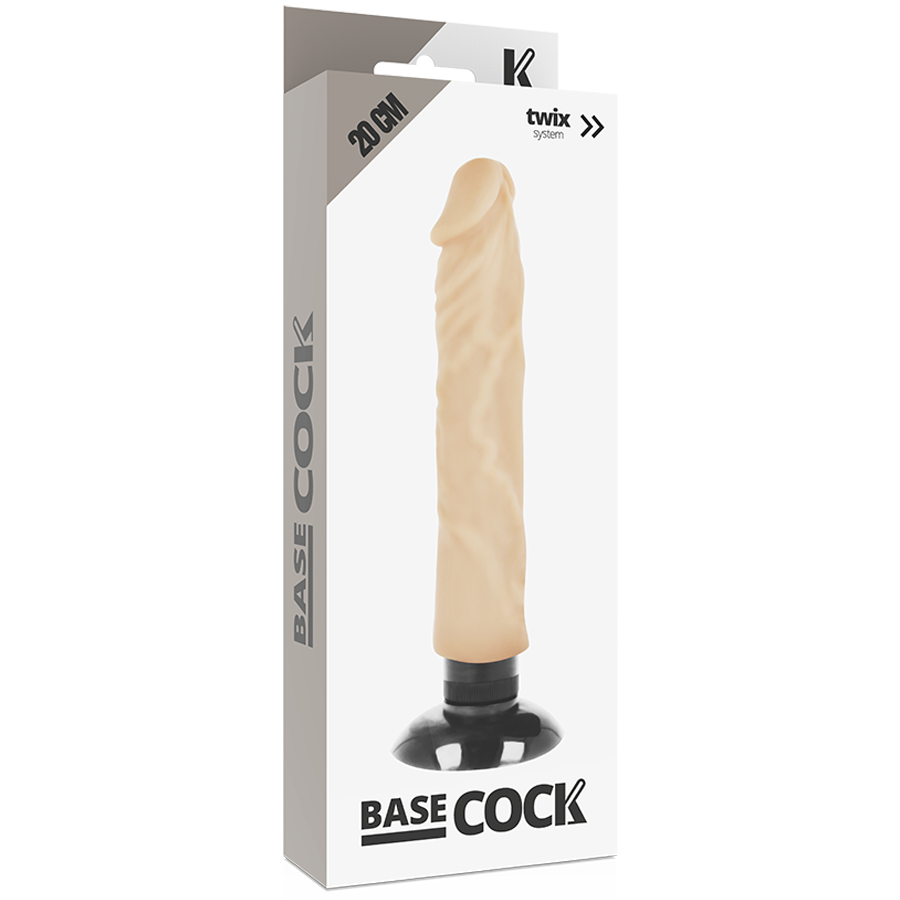 BASECOCK - REALISTIC VIBRATOR 2-1 FLESH 20 CM -O- 4 CM - Amore24