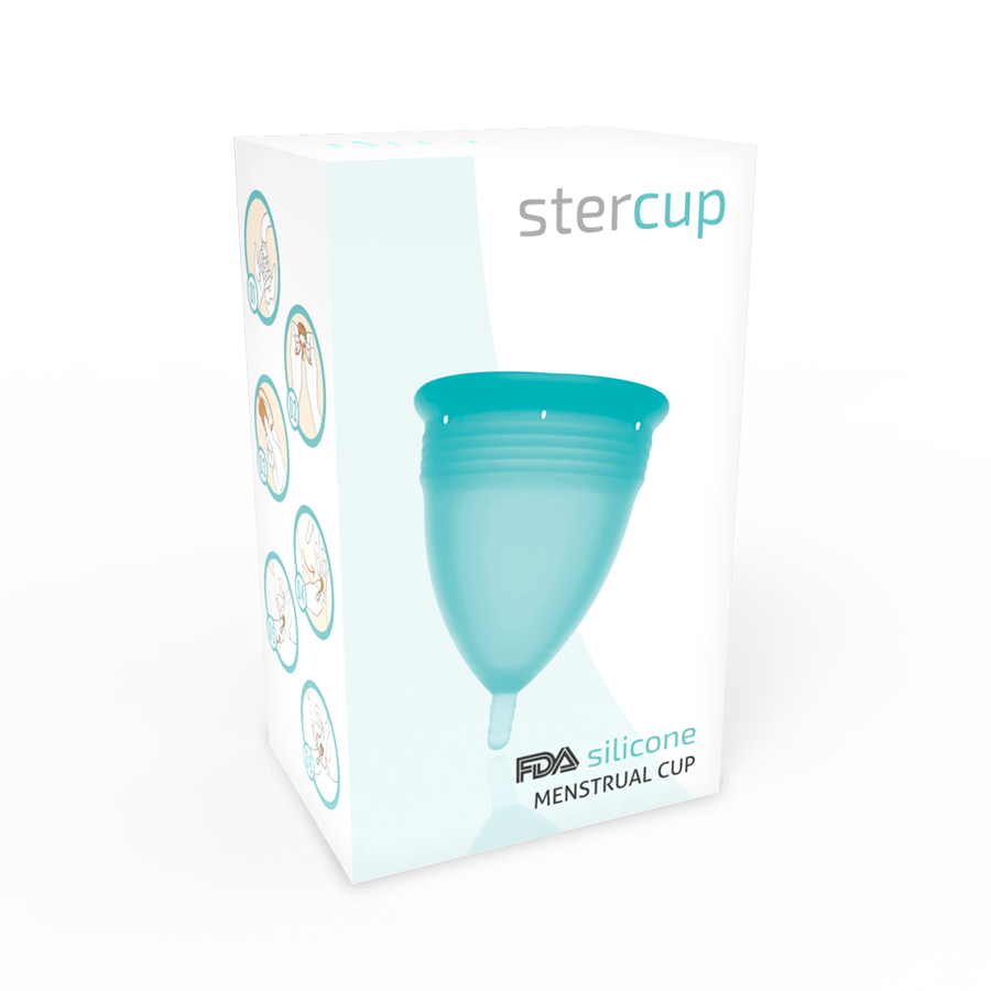 STERCUP - FDA SILICONE MENSTRUAL CUP AQUAMARINE - SIZE S - Amore24