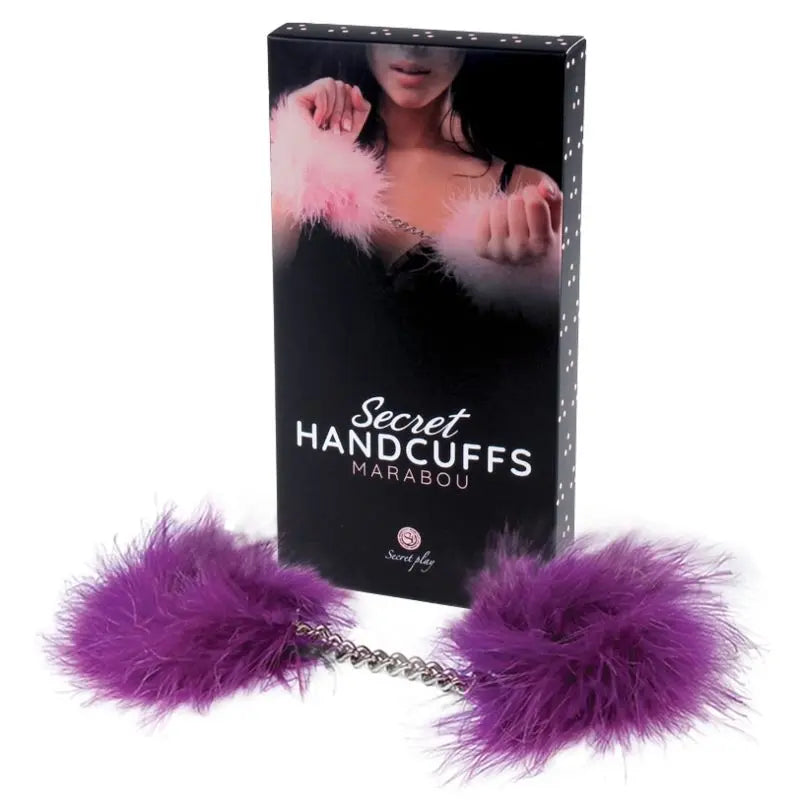SECRETPLAY - PURPLE MARABOU HANDCUFFS - Amore24