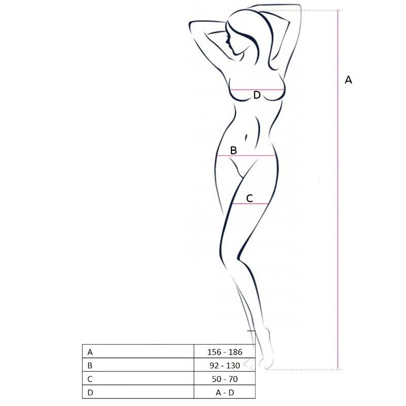 PASSION - WOMAN BS058 BODYSTOCKING BLACK ONE SIZE - Amore24