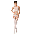 PASSION - WOMAN BS047 WHITE BODYSTOCKING ONE SIZE - Amore24
