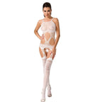 PASSION - WOMAN BS047 WHITE BODYSTOCKING ONE SIZE - Amore24