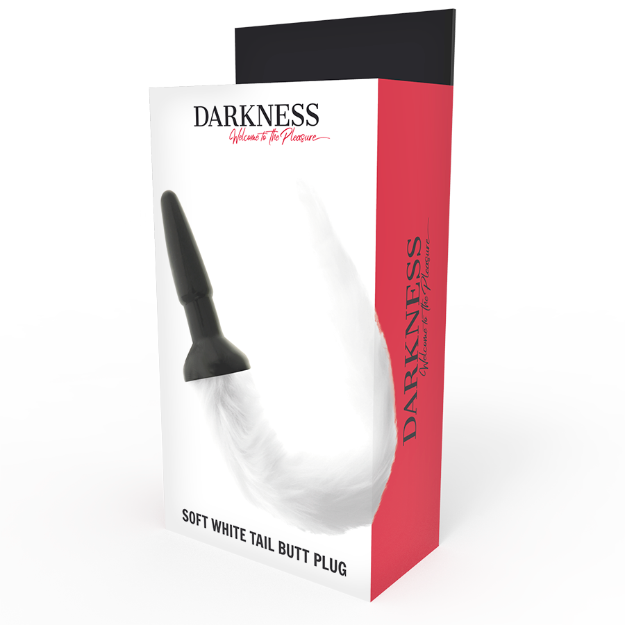 DARKNESS - SILICONE ANAL PLUG WITH WHITE TAIL - Amore24