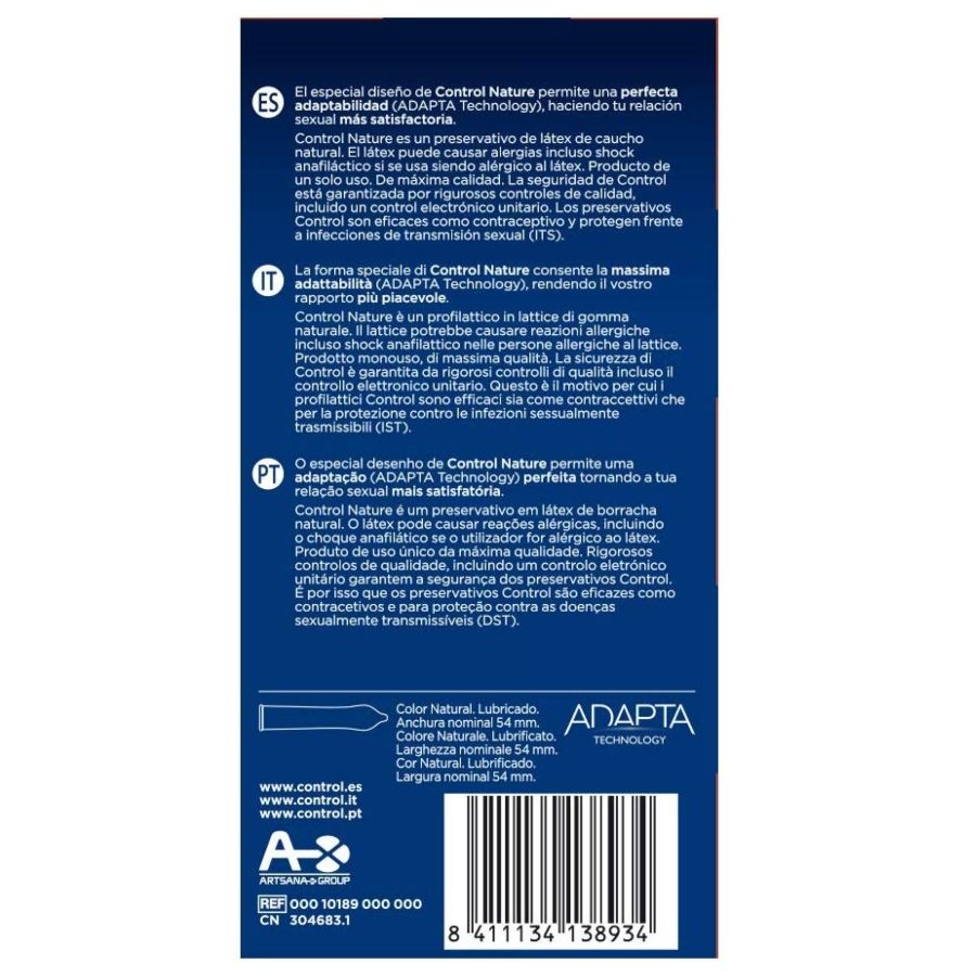 CONTROL - ADAPTA NATURE CONDOMS 24 UNITS - Amore24