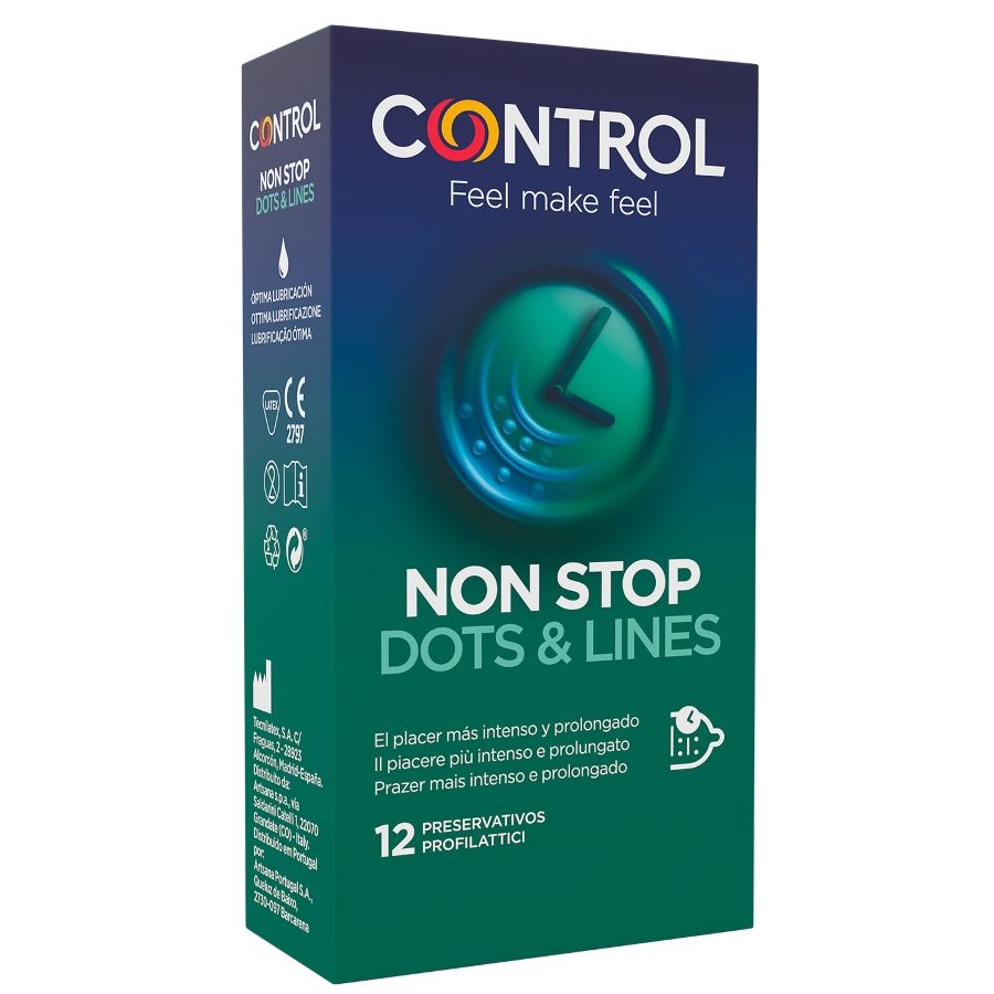 CONTROL - NONSTOP DOTS AND LINES CONDOMS 12 UNITS - Amore24