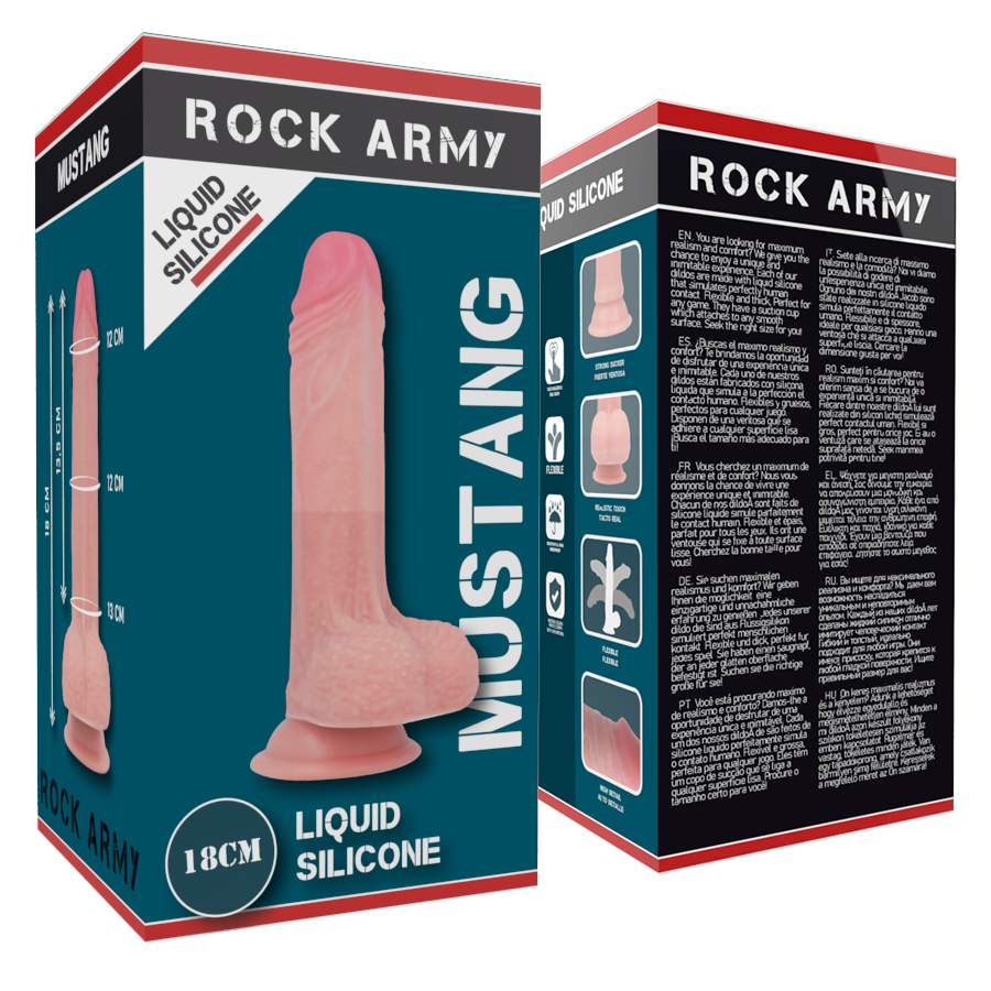 ROCKARMY - LIQUID SILICONE PREMIUM MUSTANG REALISTIC 18 CM -O- 4.14 CM - Amore24