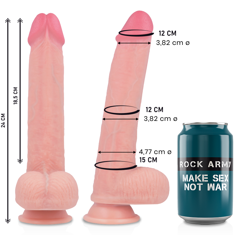 ROCKARMY - LIQUID SILICONE PREMIUM KINGCOBRA REALISTIC 24 CM -O- 4.77 CM - Amore24