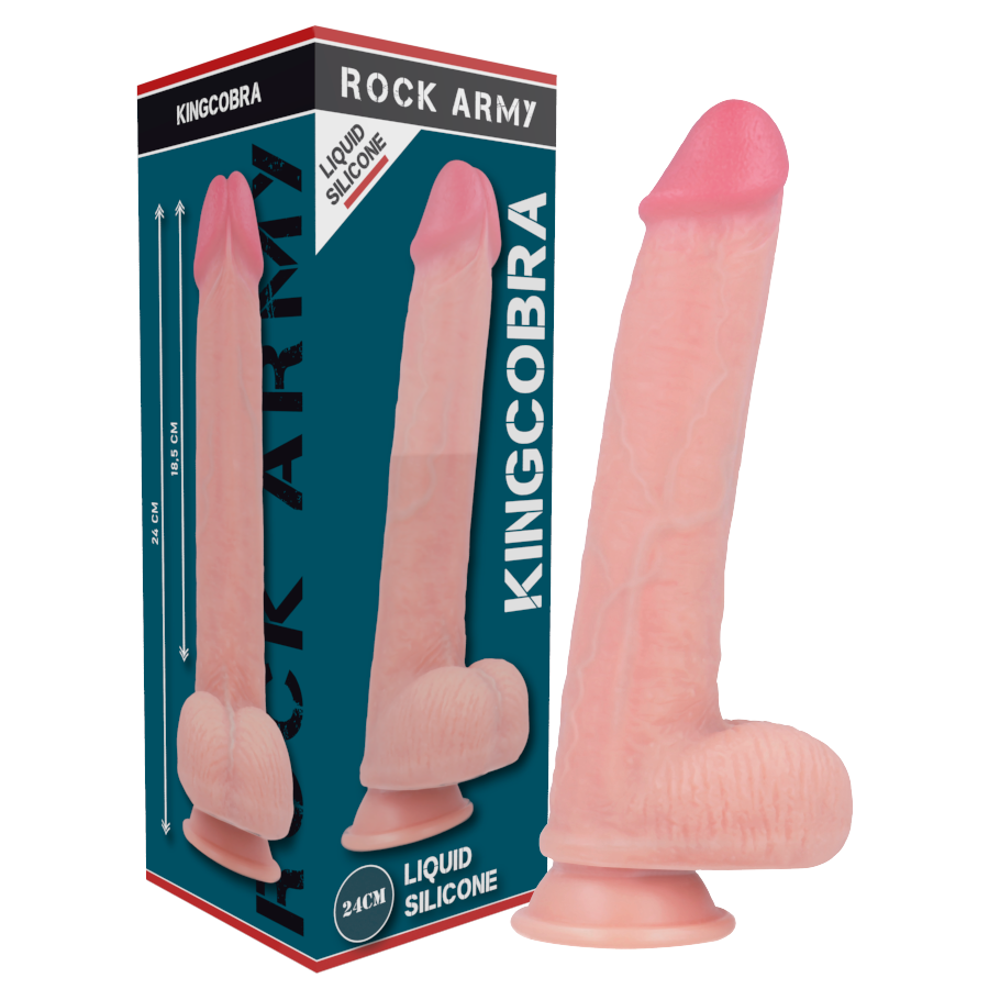ROCKARMY - LIQUID SILICONE PREMIUM KINGCOBRA REALISTIC 24 CM -O- 4.77 CM - Amore24