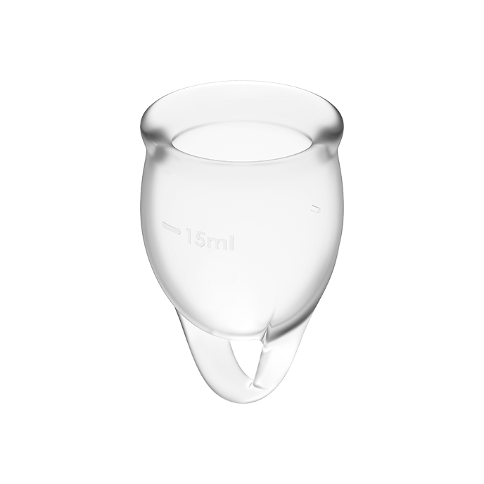 SATISFYER - FEEL CONFIDENT MENSTRUAL CUP CLEAR 15 + 20 ML - Amore24