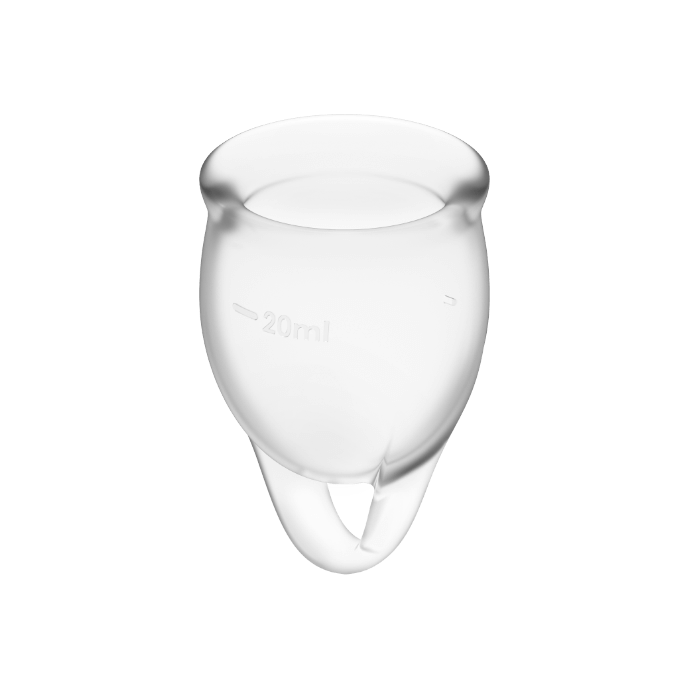 SATISFYER - FEEL CONFIDENT MENSTRUAL CUP CLEAR 15 + 20 ML - Amore24