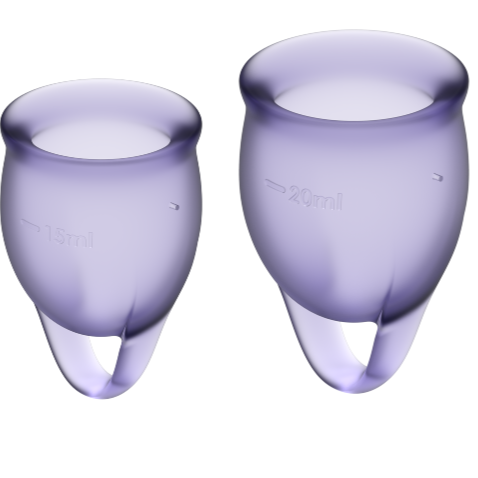SATISFYER - FEEL CONFIDENT MENSTRUAL CUP PURPLE 15 + 20 ML - Amore24