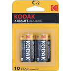 KODAK - XTRALIFE ALKALINE BATTERIES C X 2 UNITS - Amore24