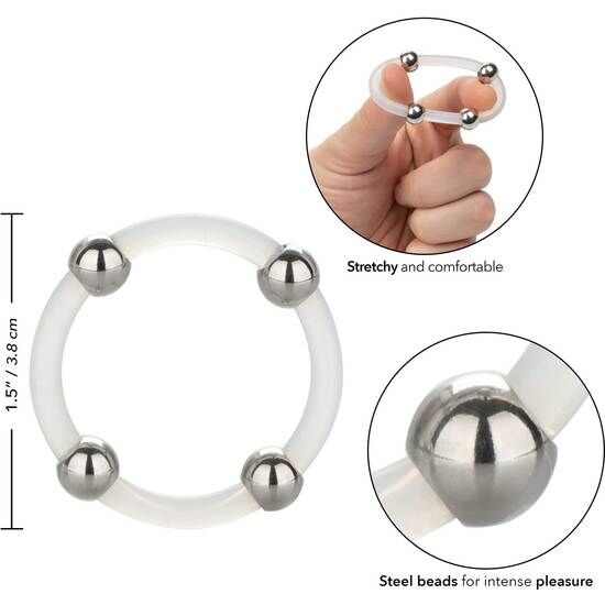 CALEXOTICS - STEEL BEADED SILICONE RING L - Amore24
