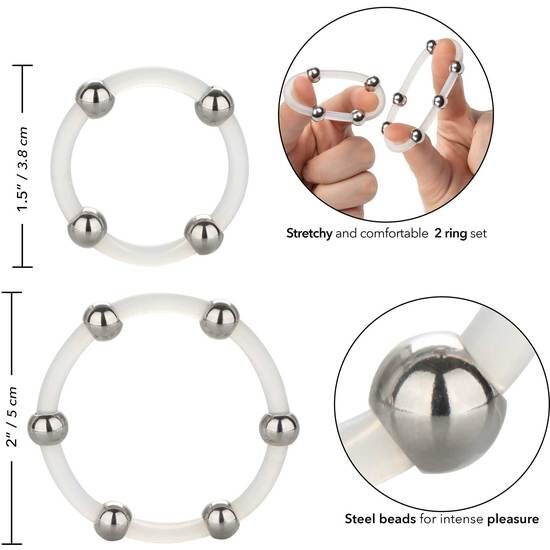 CALEXOTICS - STEEL BEADED SILICONE RING SET - Amore24