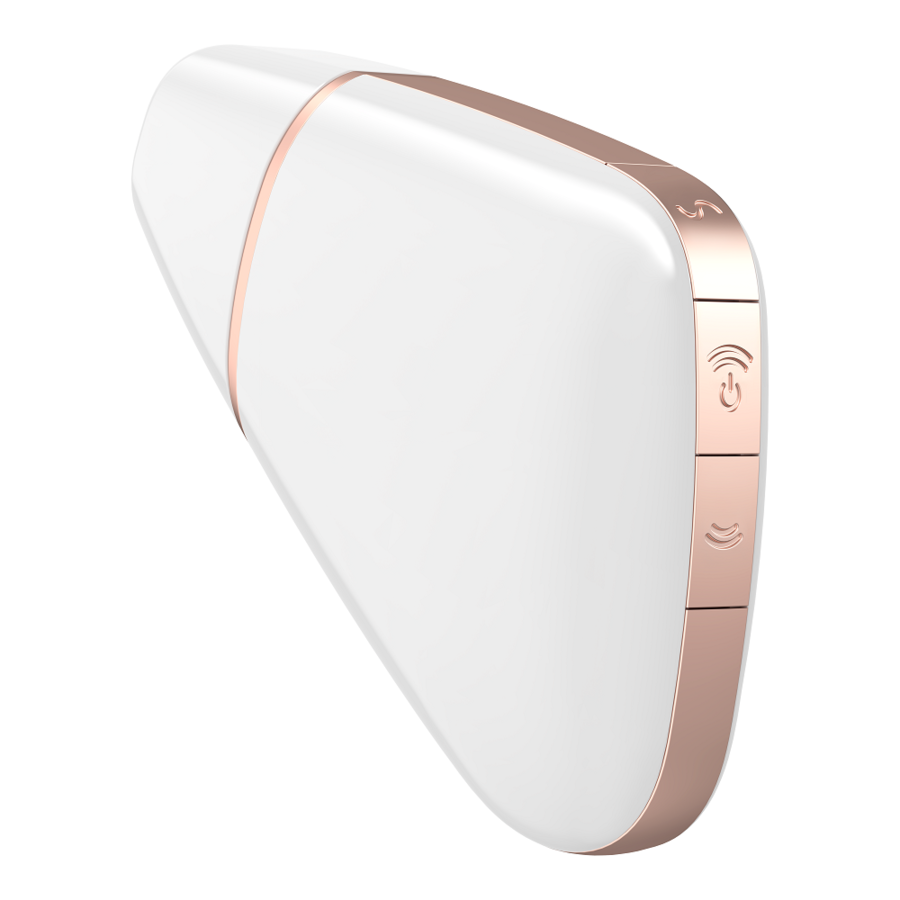 SATISFYER - LOVE TRIANGLE AIR PULSE STIMULATOR & VIBRATOR WHITE - Amore24