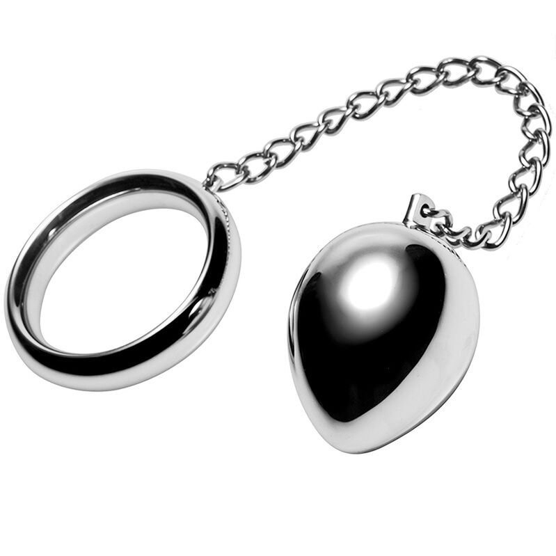 METAL HARD - COCK RING 45MM + CHAIN WITH METAL BALL - Amore24