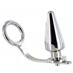 METAL HARD - STEEL RING WITH ANAL PLUG 45 X 45MM - Amore24