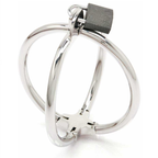 METAL HARD - CRISS CROSS HANDCUFF STAINLESS STEEL RESTRAINTS - Amore24