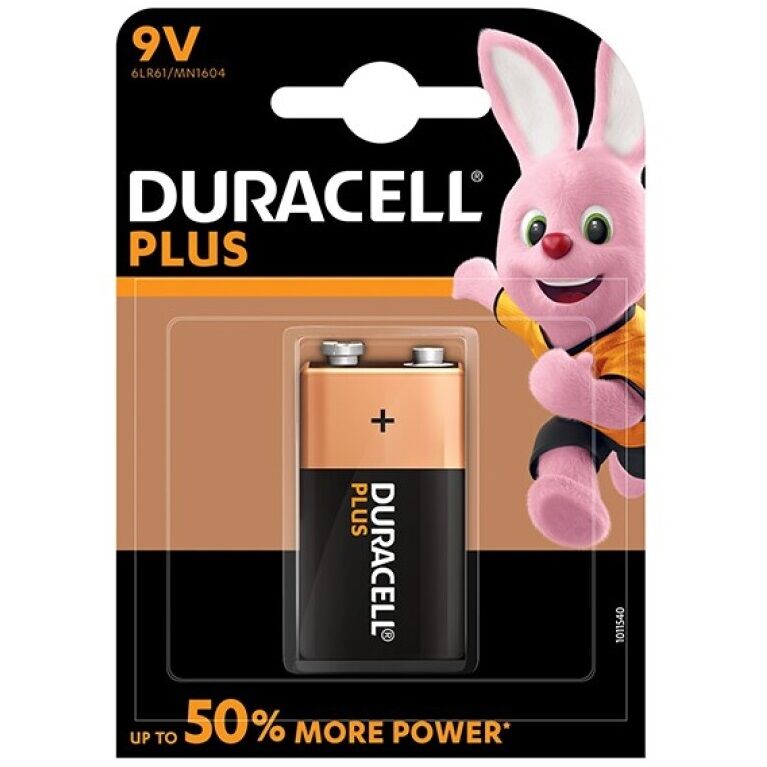 DURACELL - PLUS POWER BATTERY 9V LR61 1UNIT - Amore24