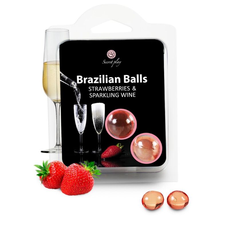 SECRETPLAY - STRAWBERRY AND CHAMPAGNE BRAZILIAN BALLS SET - Amore24