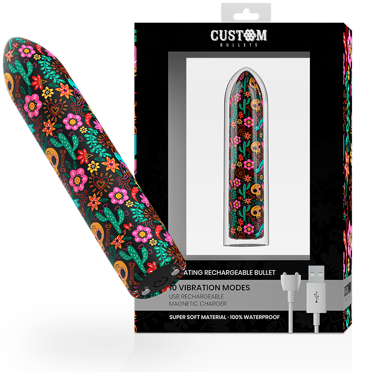 CUSTOM BULLETS - RECHARGEABLE SKULL MAGNETIC BULLET 10 INTENSITIES - Amore24