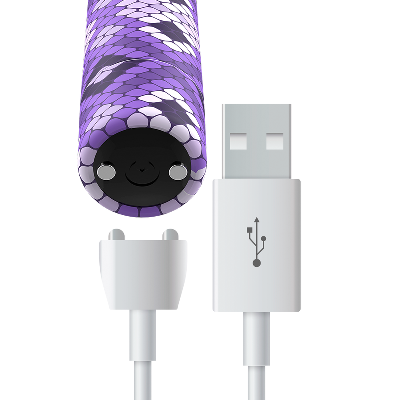 CUSTOM BULLETS - RECHARGEABLE SNAKE PURPLE MAGNETIC BULLET 10 INTENSITIES - Amore24