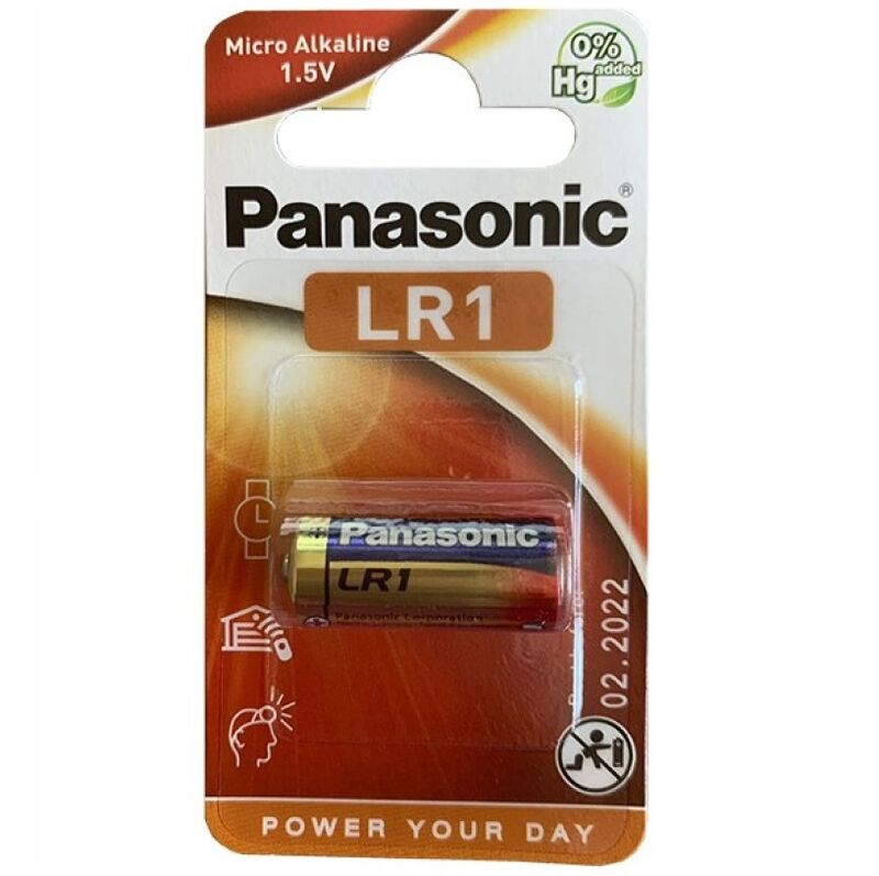 PANASONIC - ALKALINE BATTERY LR1 1.5V BLISTER 1 PACK - Amore24