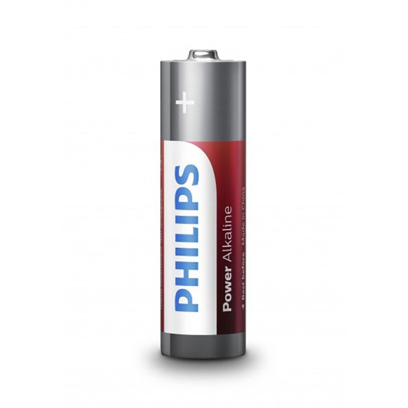 PHILIPS - POWER ALKALINE BATTERY AA LR6 PACK 4 - Amore24