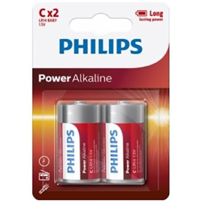 PHILIPS - POWER BATTERIES PILA C LR14 PACK 2 - Amore24