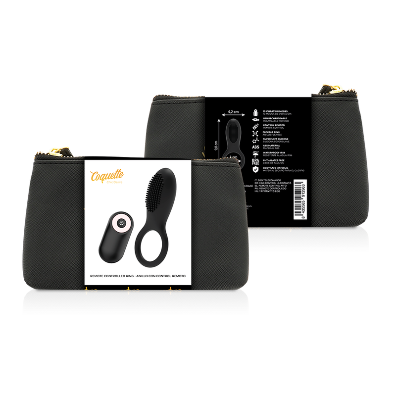 COQUETTE CHIC DESIRE - COCK RING REMOTE CONTROL RECHARGEABLE BLACK/ GOLD - Amore24